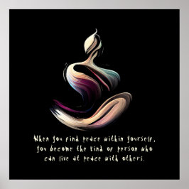 Yoga Instructor Meditation Pose Push Stroke-citat Poster