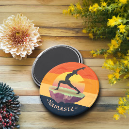 Yoga Instructor Meditation Pose Sol Flies Island Magnet