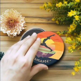 Yoga Instructor Meditation Pose Sol Flies Island Magnet
