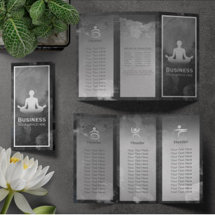 Yoga Instructor Meditation Pose Tri-Fold Brochures Reklamblad