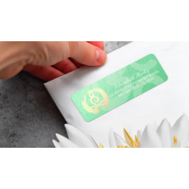 Yoga Instructor Meditation Pose Zen OM Adress Returadress Etikett