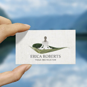 Yoga Instructor Meditation Zen Foliage Reiki Visitkort