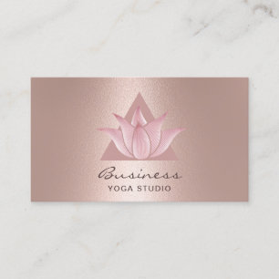 Yoga Instructor Modern Ro Guld Lotus Logotyp Visitkort