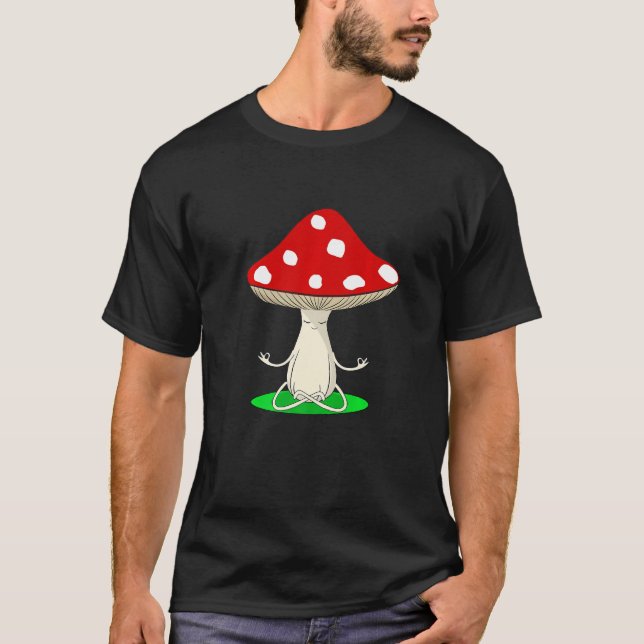 Yoga Instructor Mushroom Collector Mycology Fitnes T Shirt (Framsida)