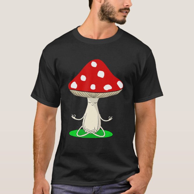 Yoga Instructor Mushroom Collector Mycology Fitnes T Shirt (Framsida)