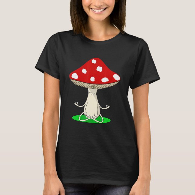 Yoga Instructor Mushroom Collector Mycology Fitnes T Shirt (Framsida)