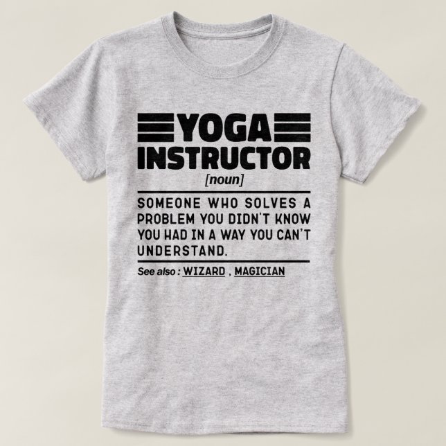 Yoga Instructor Noun Coach Appreciation Meditation T Shirt (Design framsida)