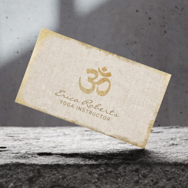 Yoga Instructor Om Symbol Guld Grunge Framework Li Visitkort (Skapare uppladdad)