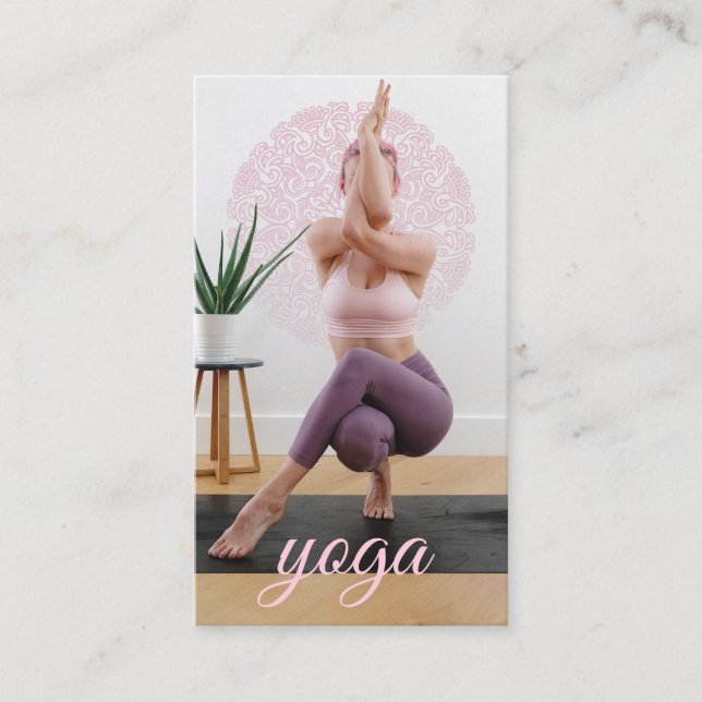 Yoga Instructor Photo Visitkort (Framsida)
