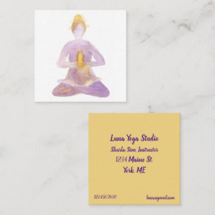 Yoga Instructor Pilates Class Lotus Pose Fyrkantigt Visitkort
