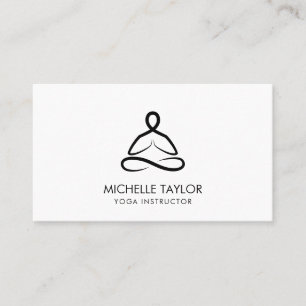 Yoga Instructor Pilates Fitness Modern Minimalist Visitkort