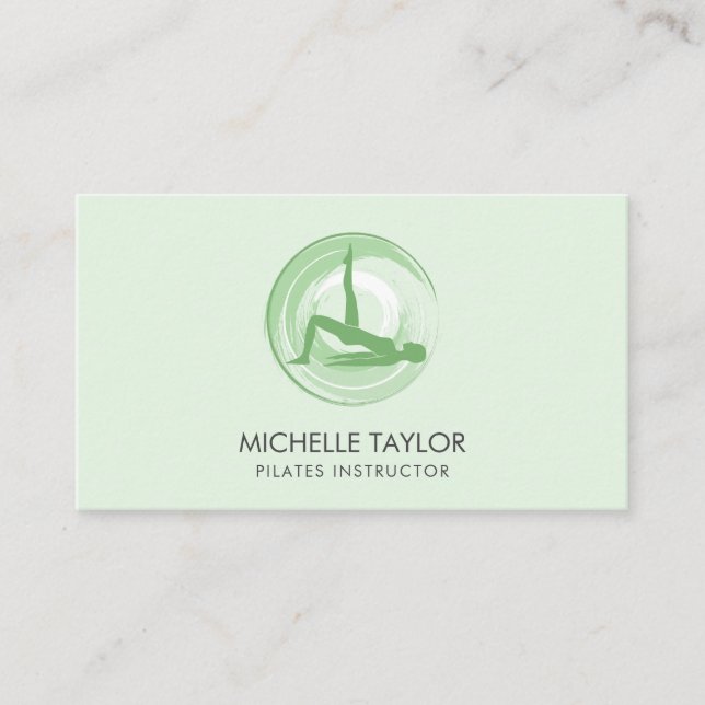 Yoga Instructor Pilates Fitness Modern Namaste Bus Visitkort (Framsida)