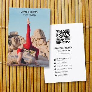 Yoga Instructor Pilates Trainer Fitness Photo Visitkort