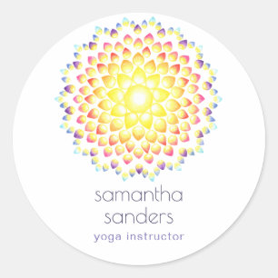 Yoga Instructor Rainbow Colorful Mandala Runt Klistermärke