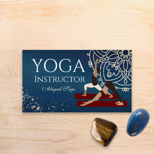 Yoga Instructor Red, Guld och Blue Mandalla Visitkort