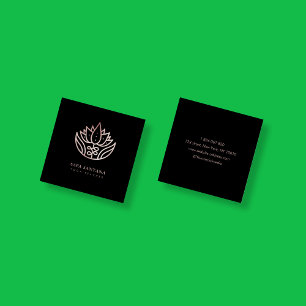 Yoga Instructor Ro Guld Glitter Lotus Flower Fyrkantigt Visitkort