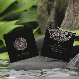 Yoga Instructor Ro Guld Glitter Mandala Fyrkantigt Visitkort