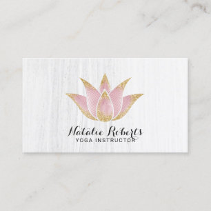 Yoga Instructor Ro Guld Lotus Flower Salon Spa Visitkort