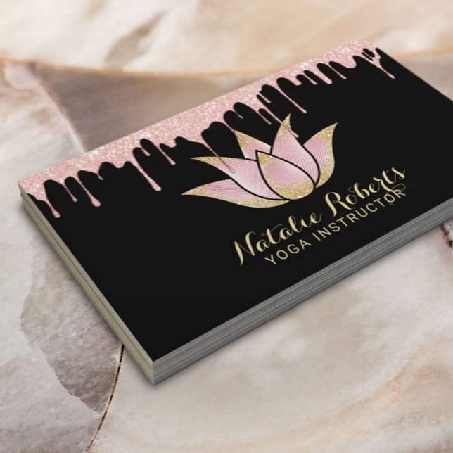 Yoga Instructor Ro Guld Lotus Flower Visitkort (Skapare uppladdad)