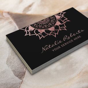 Yoga Instructor Ro Guld Mandala Flower Visitkort