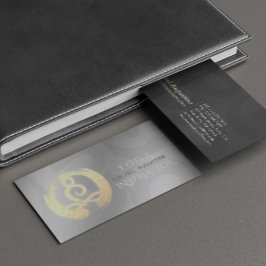 Yoga Instructor Silver Guld Meditation Pose ZEN OM Visitkort