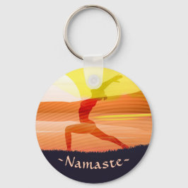 Yoga Instructor Sol Salutation Crescent Måne Pose Nyckelring