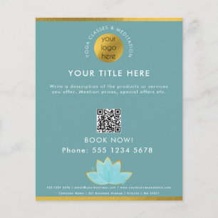 Yoga Instructor Studio Classes Business Logotyp Lo Flygblad