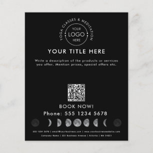 Yoga Instructor Studio Classes Business Logotyp Må Flygblad