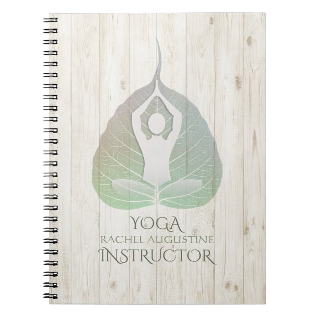 Yoga Instructor Studio Meditation Pose Bodhi Löv Anteckningsbok (Framsidan)