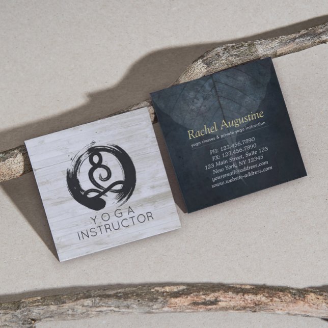 Yoga Instructor Studio Meditation Pose Bodhi Löv Fyrkantigt Visitkort (Skapare uppladdad)