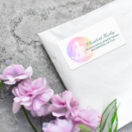 Yoga Instructor Studio Meditation Pose Life Coach Adressetikett