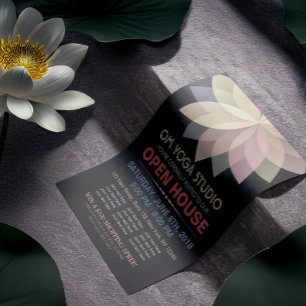 YOGA Instructor Studio Open House Lotus Mandala Reklamblad
