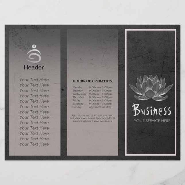 Yoga Instructor Studio Tri-Fold Brochure Lotus (Framsida)