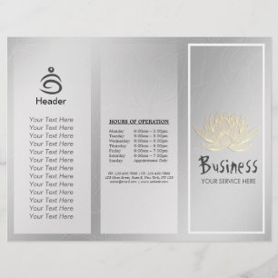Yoga Instructor Studio Tri-Fold Brochure Lotus