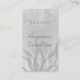 Yoga Instructor Stylized Lotus Flower Grått Card Visitkort