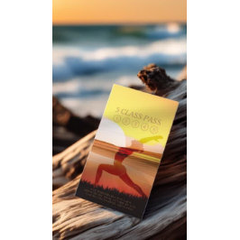 Yoga Instructor Sunset Halva Måne Pose 5 Class Pas Lojalitetskort