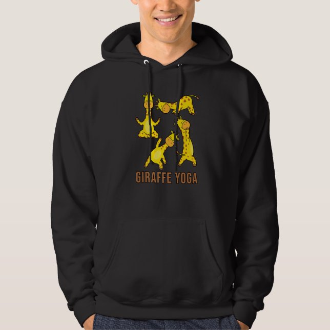 Yoga Instructor Teacher Giraffe Giraffe Yoga Hoodie (Framsida)