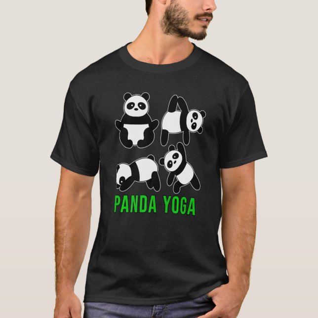 Yoga Instructor Teacher Panda Panda Yoga   T Shirt (Framsida)