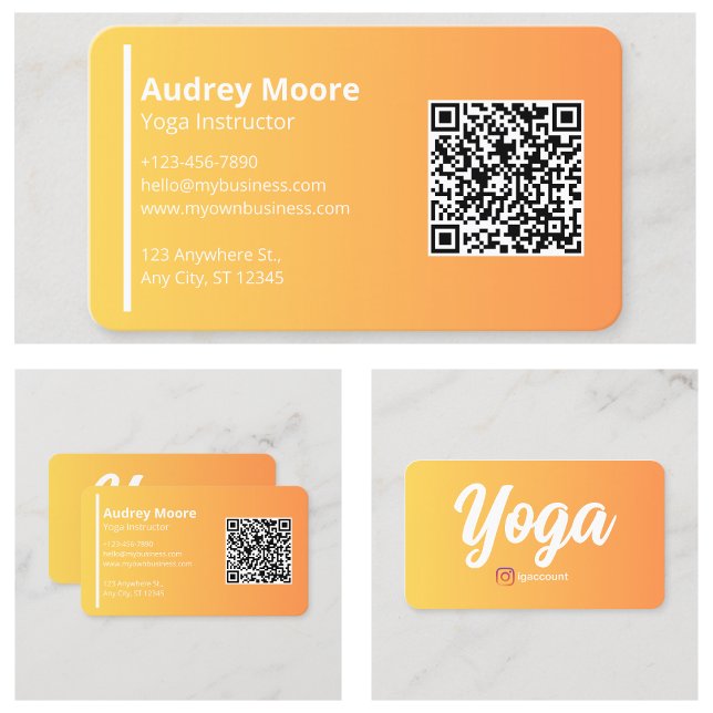 Yoga Instructor Teacher Yoga Studios Professionell Visitkort (Yoga Instructor Teachers Yoga Studios Professional Business Card
)