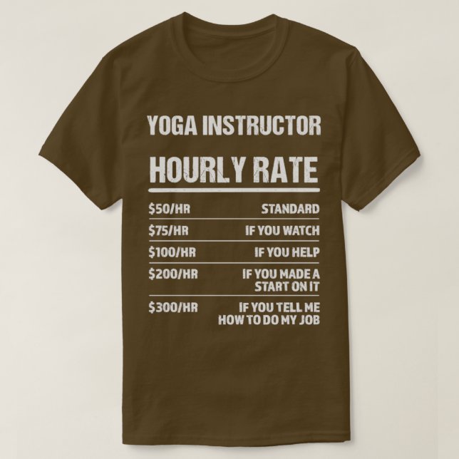 Yoga Instructor Timly Rate Funny Birthday Gift T Shirt (Design framsida)
