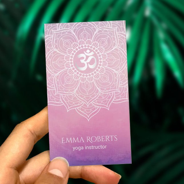 Yoga Instructor Watercolor Lotus Mandala Namaste Visitkort (Skapare uppladdad)