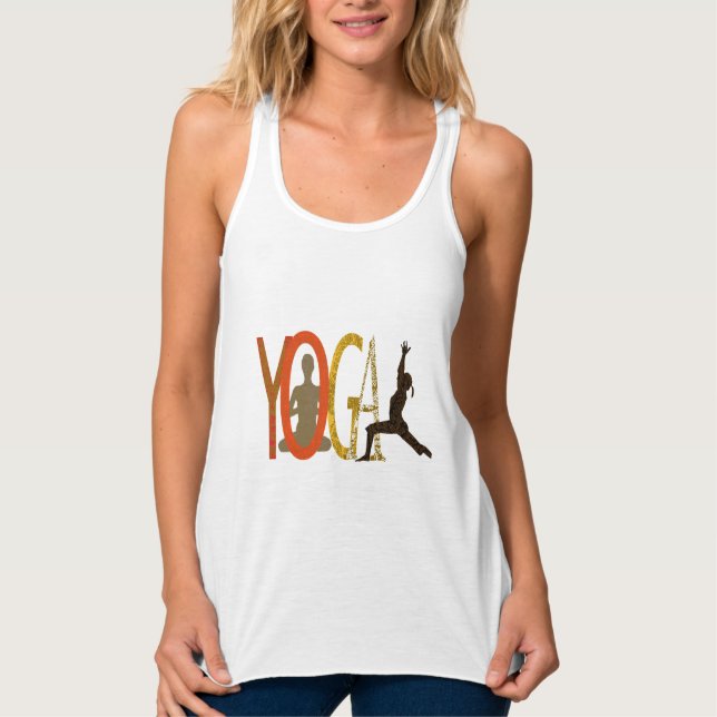 Yoga Instructor Workout Meditation Modern Linne Med Racerback (Framsida)