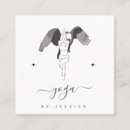 Yoga Instructor Yogi & Eagle Pose Gnistra Elegant Fyrkantigt Visitkort