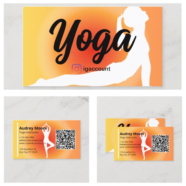 Yoga-instruktionsmallar Visitkort (Yoga Instructor Templates Business Card
)