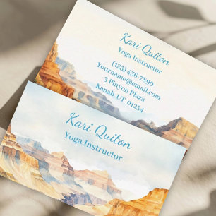Yoga instruktör Canyon Watercolor Visitkort