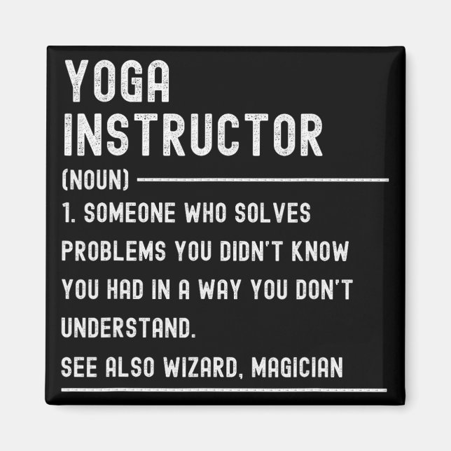 Yoga Instruktör Definition Tröjor Rolig Jobbtitel  Magnet (Framsidan)