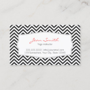 Yoga-instruktör Elegant Chevron Rand Visitkort
