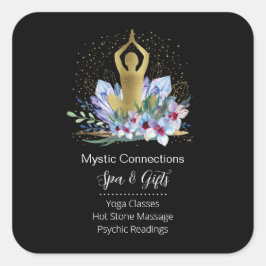 Yoga instruktör Energi healer Kristaller Reiki Spa Fyrkantigt Klistermärke