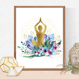 Yoga Instruktör Energi Helare Kristaller Reiki Spa Poster