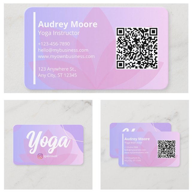 Yoga-instruktör för sjukhushälsa visitkort (Holistic Health Yoga Instructor Business Card
)